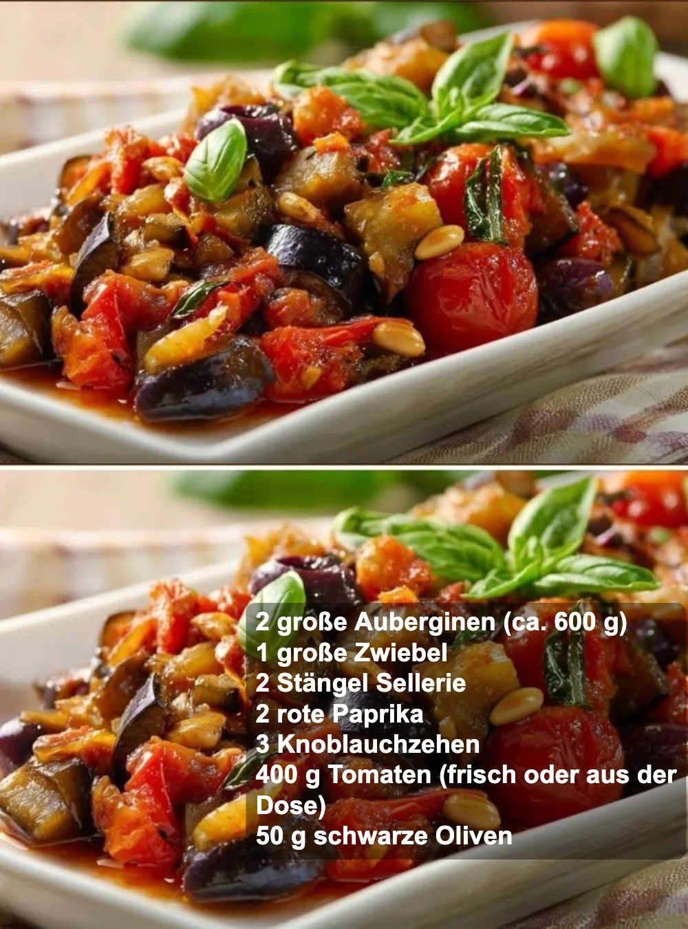 Auberginen-Caponata Rezept mit frischen Zutaten und gesunden Aromen