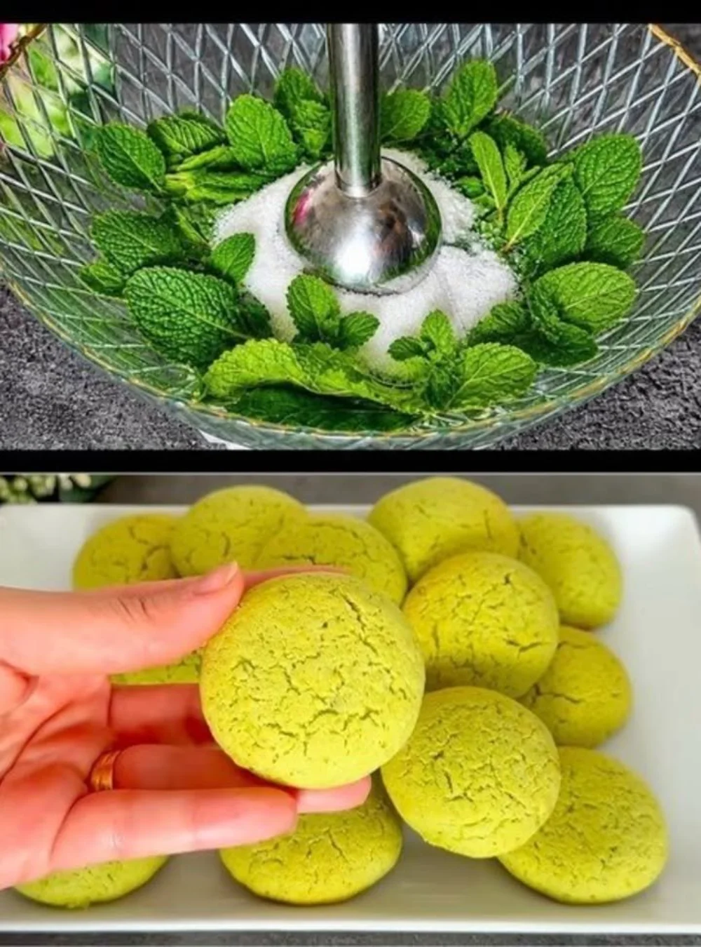 Leckere Cookies de Menta y Limón auf einem Teller