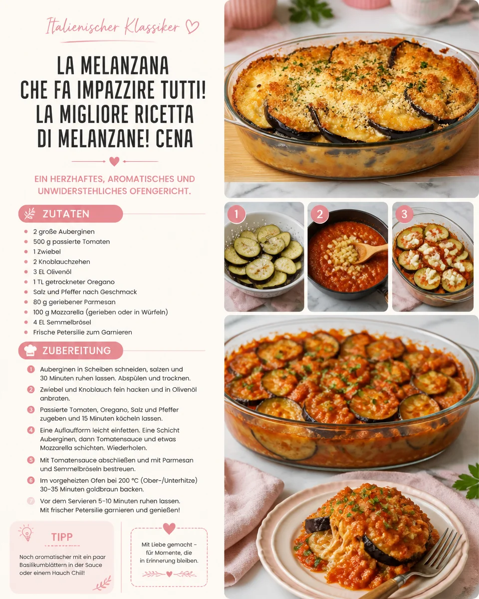 Leckeres Abendessen mit der besten Auberginen-Rezeptidee.