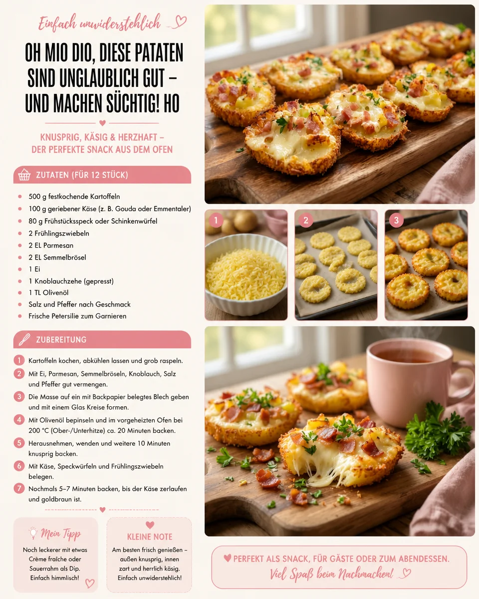 Einfaches und süchtig machendes Kartoffelrezept ohne Frittieren
