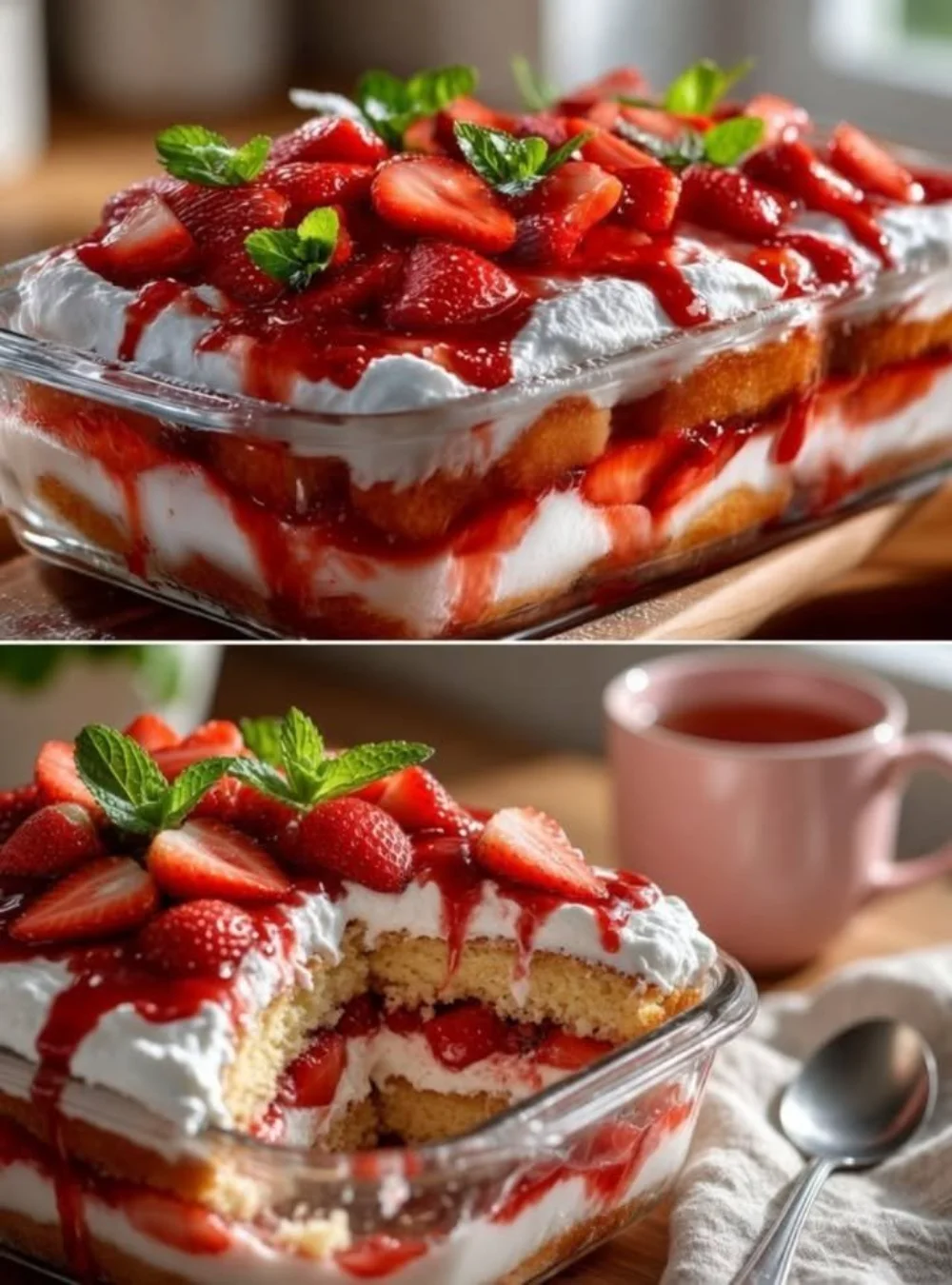 Erdbeer-Tiramisu - Einfaches Dessert ohne Backofen, ideal für feierliche Anlässe.