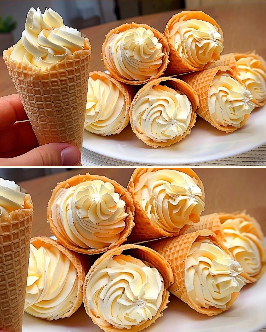 Erfrischendes Zitroneneis in einer Eiswaffel
