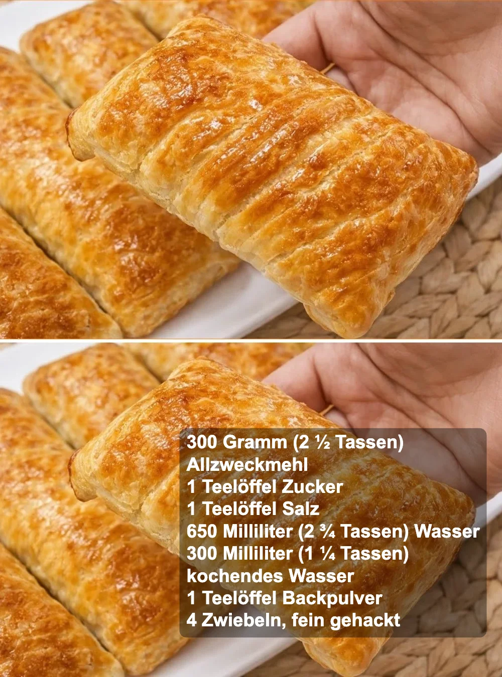 Fleischgefüllte Teigtaschen auf einem Teller serviert, lecker und frisch zubereitet.