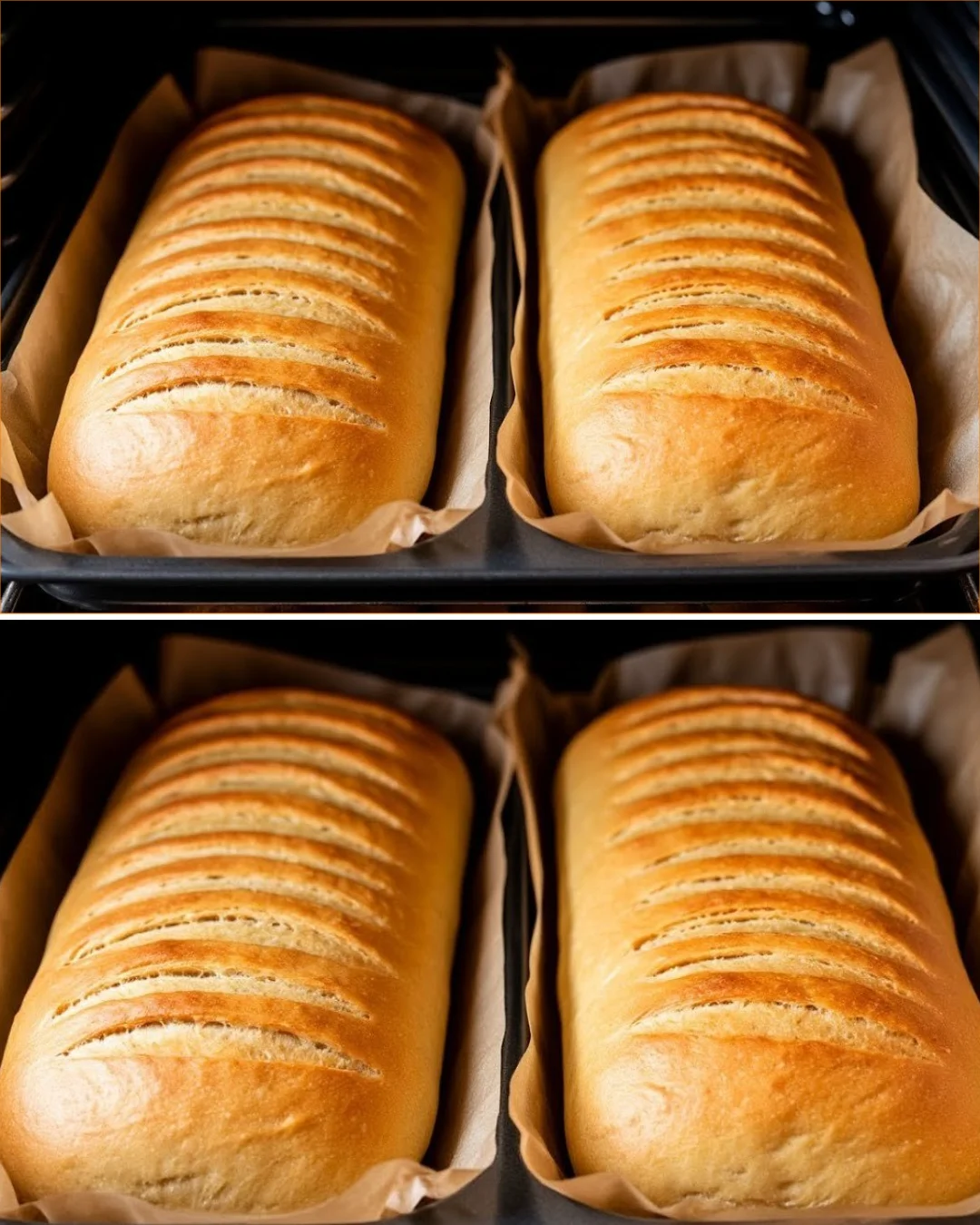 Fluffiges Brot frisch aus dem Ofen mit goldbrauner Kruste