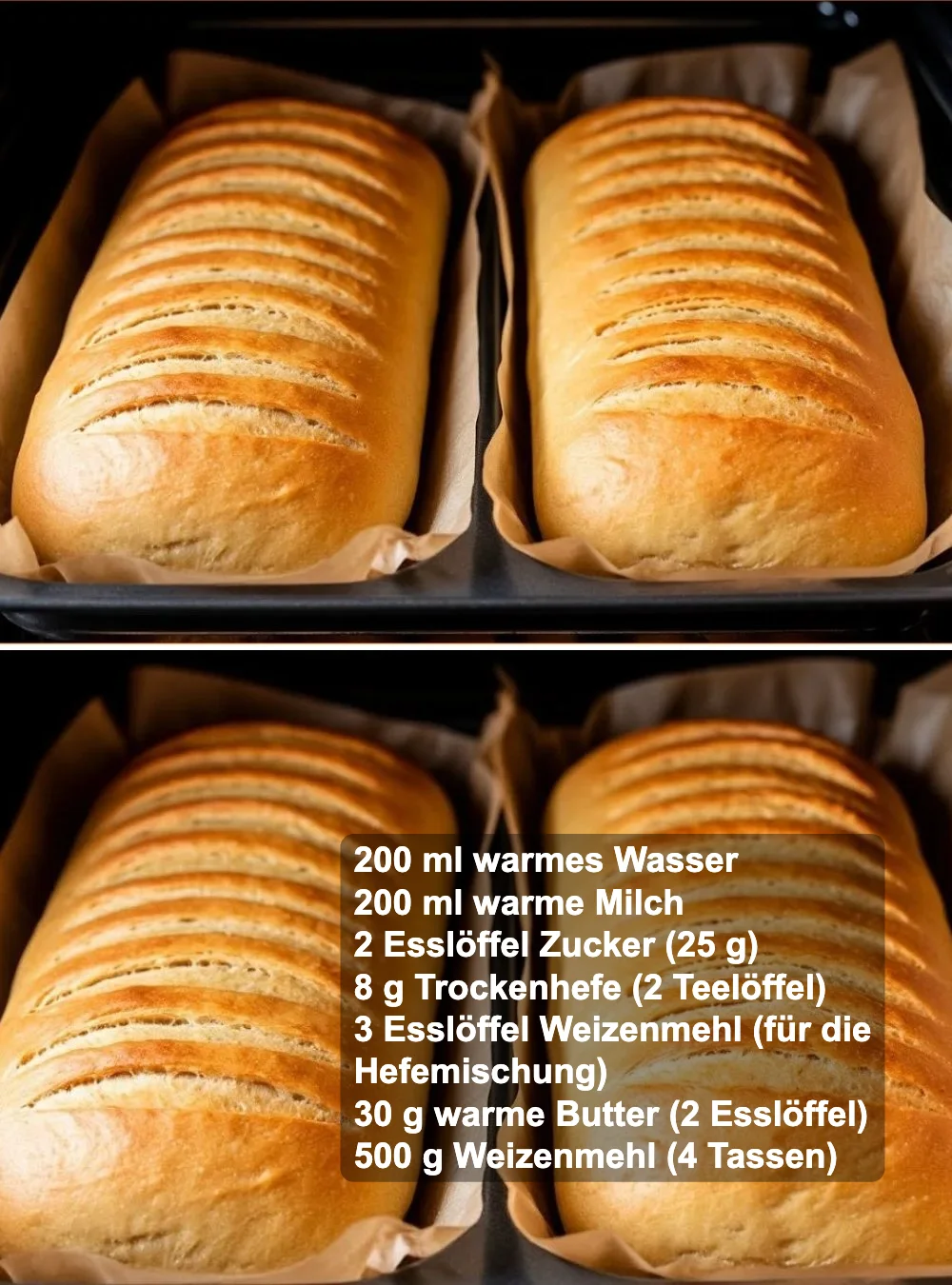 Frisches Brot aus dem Ofen, bereit zum Verzehr