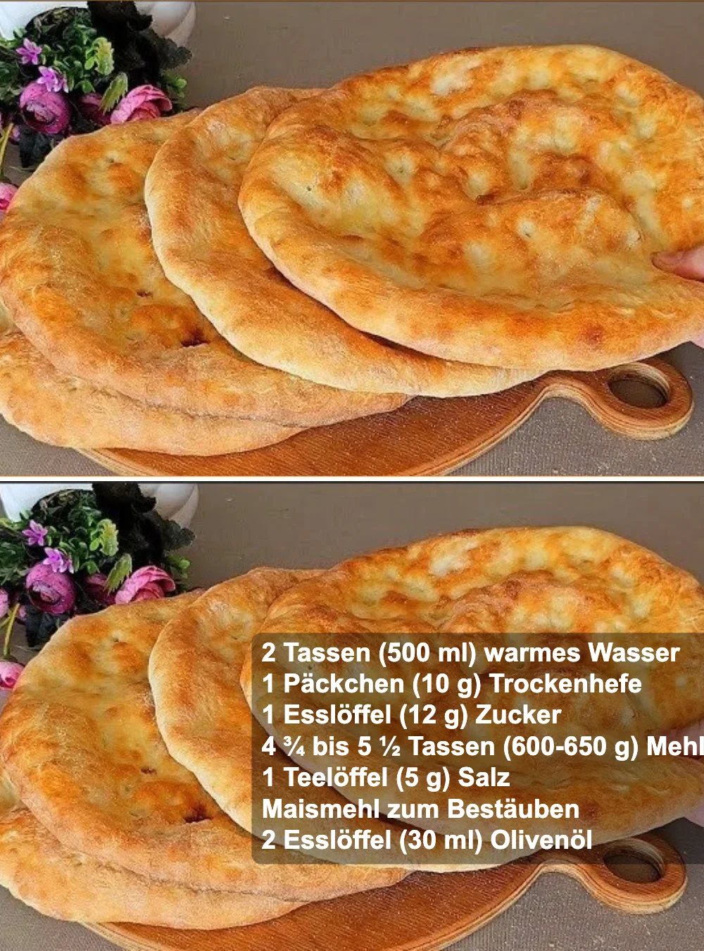 Pikantes und süßes Frühstücksbrot auf einem Holztisch angerichtet