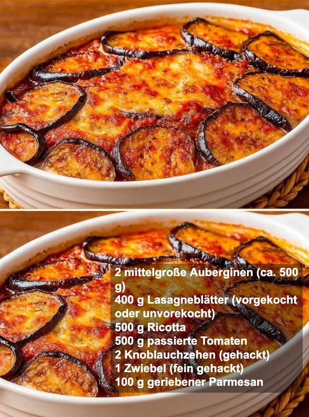 Leckere Gemüse-Lasagne mit frischem Gemüse und Käse überbacken
