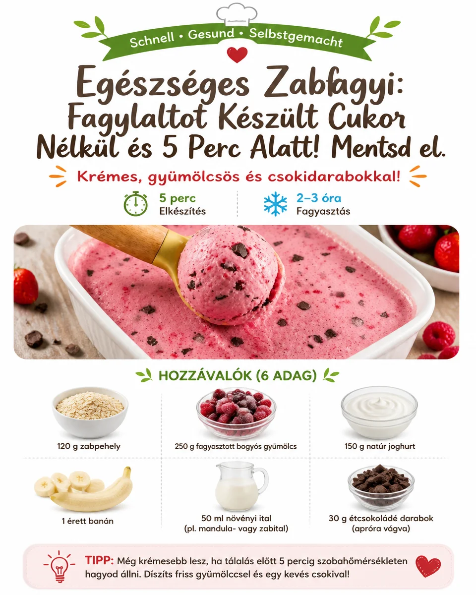 Gesunde Hafer-Eiscreme zubereitet ohne Zucker in nur 5 Minuten