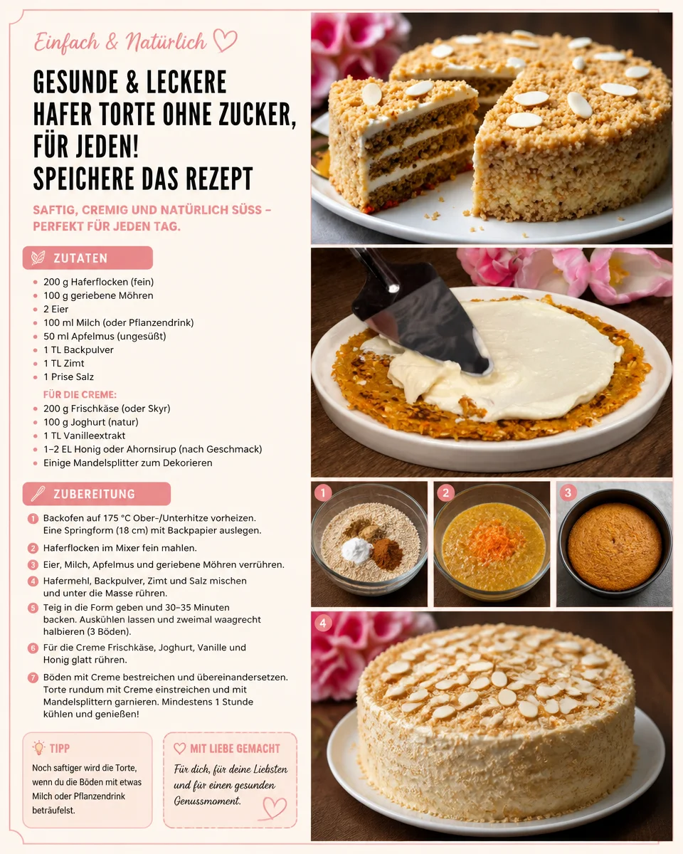 Gesunder Haferkuchen: zuckerfreies Rezept für einen leckeren Snack
