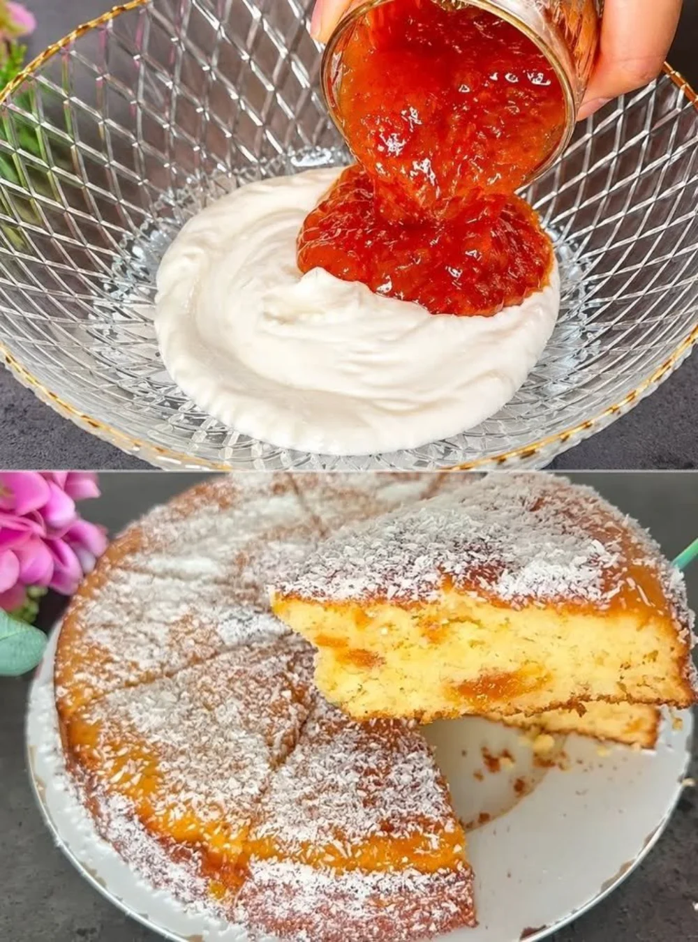 Schnelles Rezept für Joghurt mit Marmelade in einer Schüssel serviert
