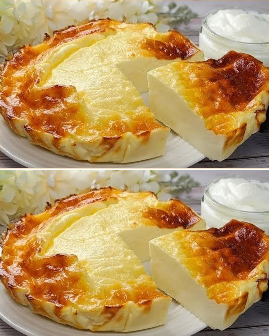 Jogurtkuchen mit 3 Zutaten, fluffig und appetitlich serviert