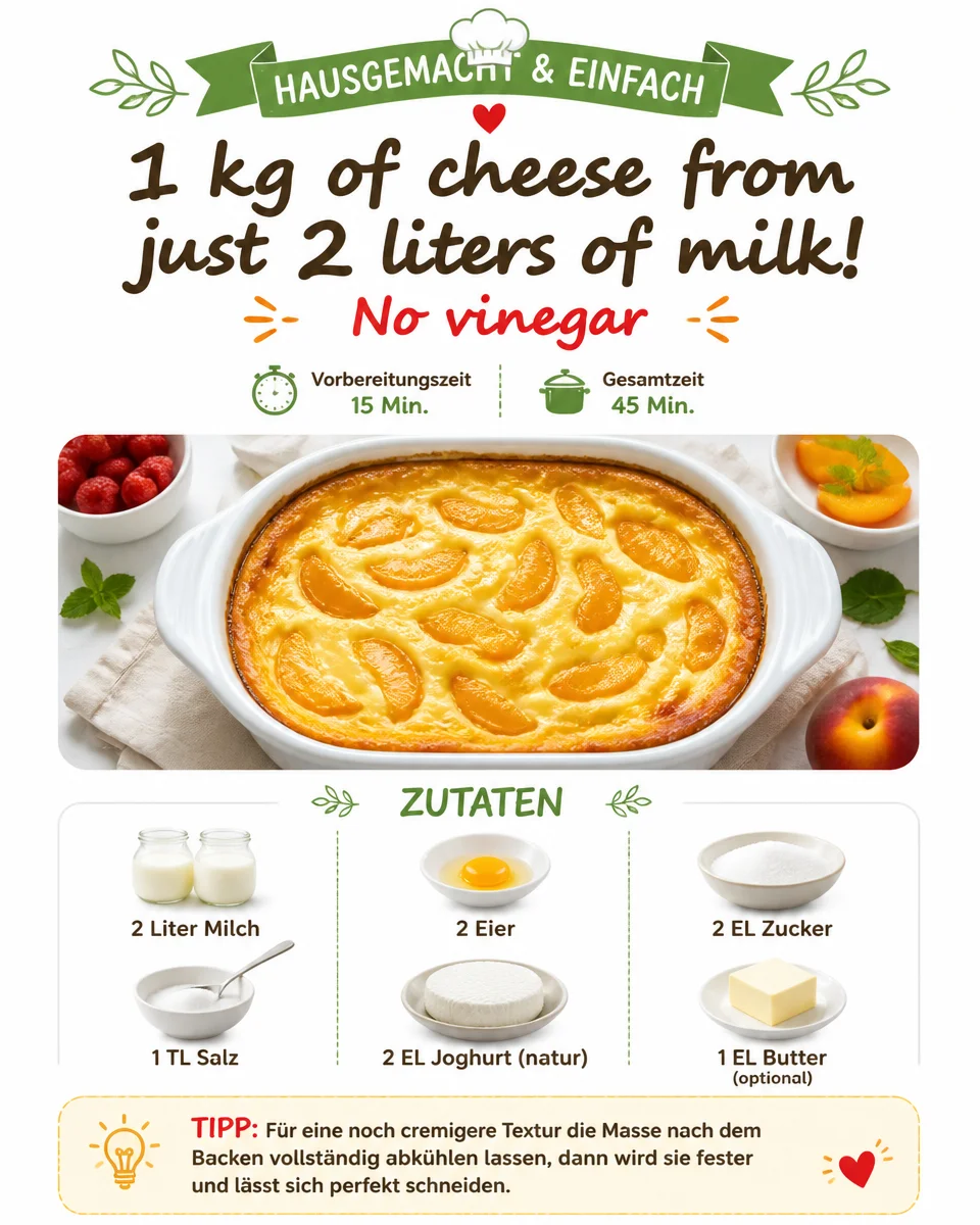 Käse herstellen aus zwei Litern Milch zuhause