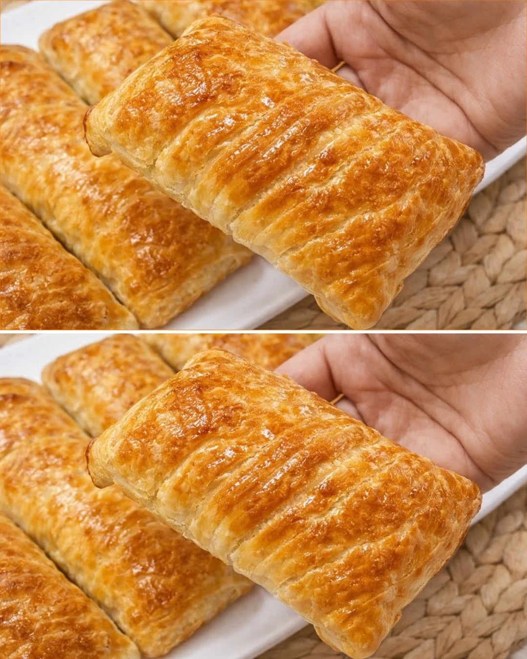 Knusprige Pasteten mit Fleischfüllung frisch aus dem Ofen