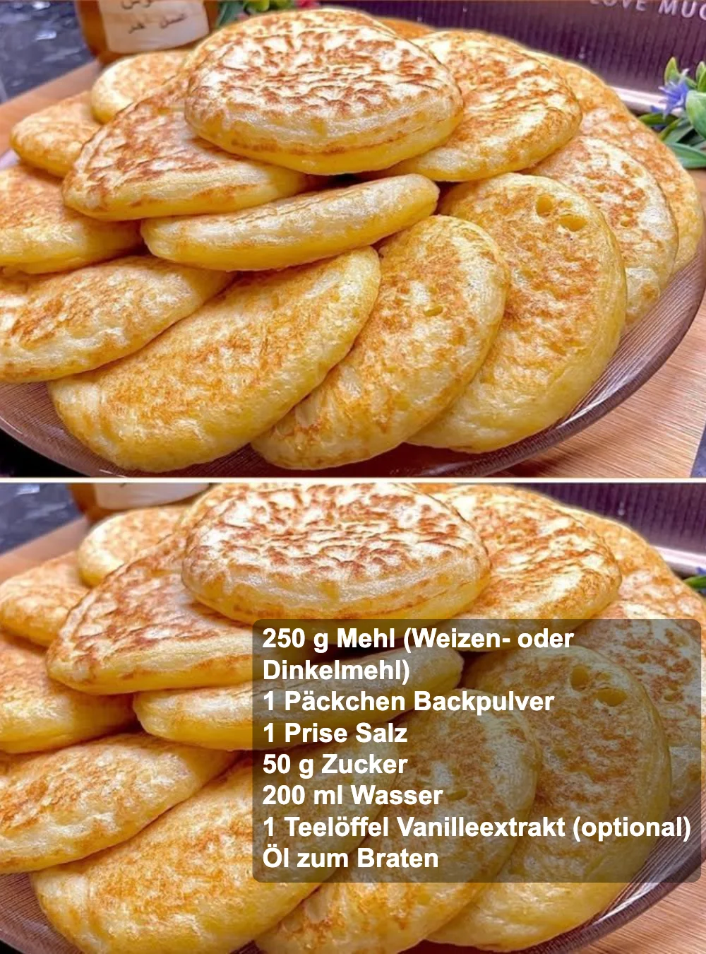 Knusprige Teigwaren aus der Pfanne auf einem Teller serviert