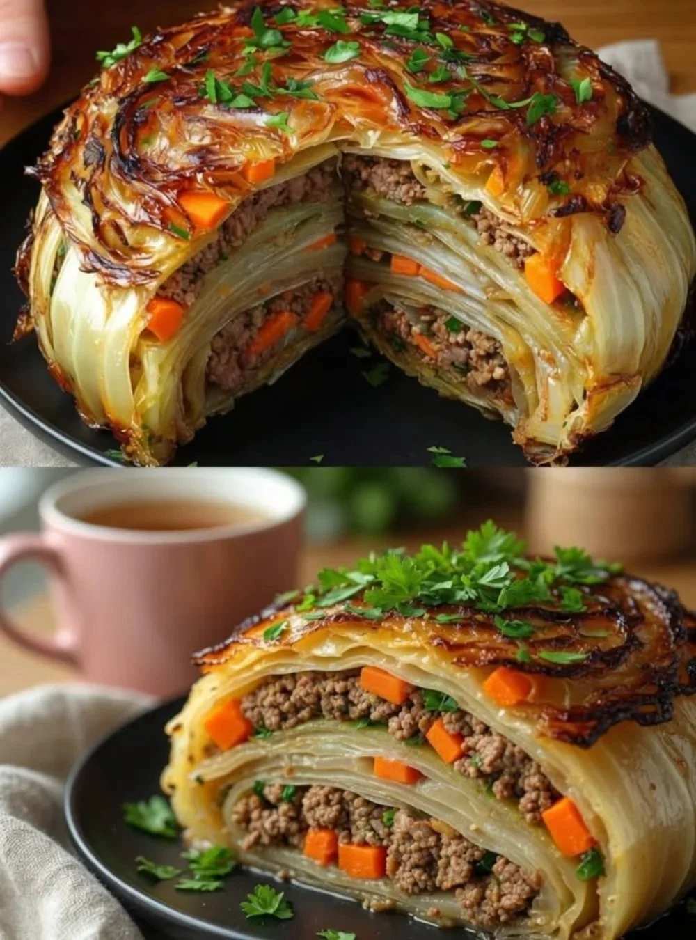 Köstlicher Wirsing in einem appetitlichen Gericht