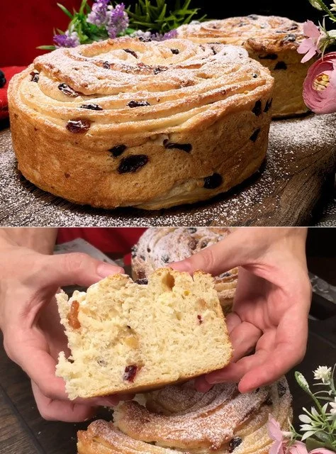 Leckerer Osterkuchen mit bunten Ostereiern dekoriert.