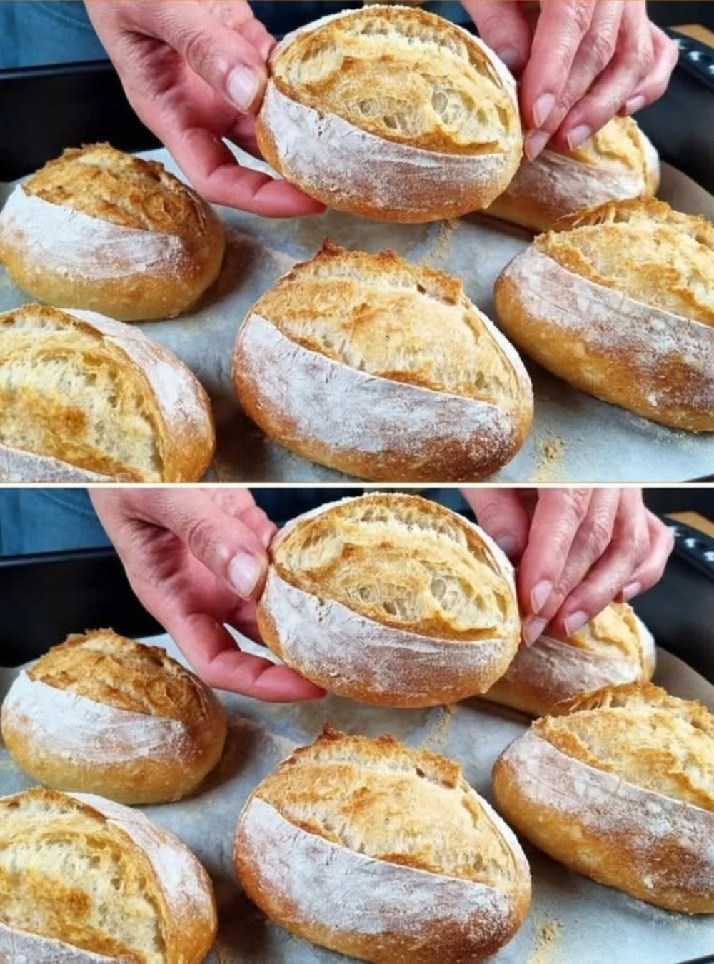 Hausgemachtes, frisches und weiches Pane Morbido auf einem Holzbrett