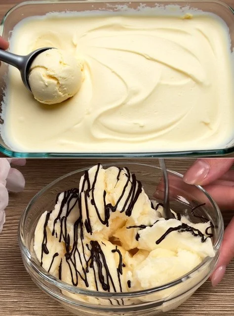 Hausgemachte Eiscreme in einer Schüssel mit frischen Zutaten