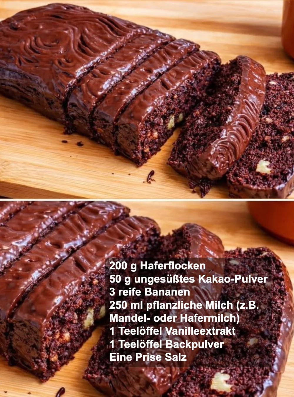 Schneller Hafer-Schoko-Kuchen, gesund und lecker, auf einem Teller serviert