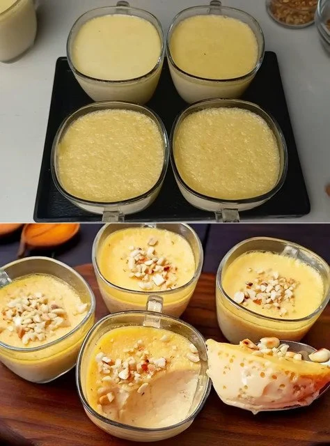 Schneller Pudding aus drei Zutaten in einer eleganten Schüssel serviert