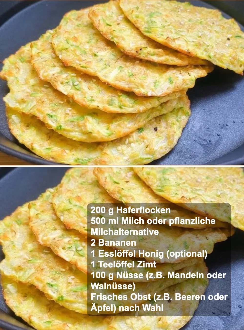 Schnelles, gesundes Frühstück mit Haferflocken, Bananen und Nüssen