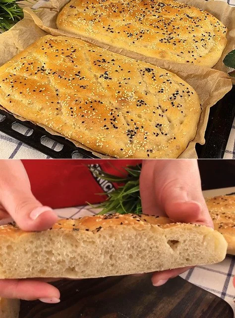 Leckeres türkisches Brot, das ohne Kneten zubereitet wird