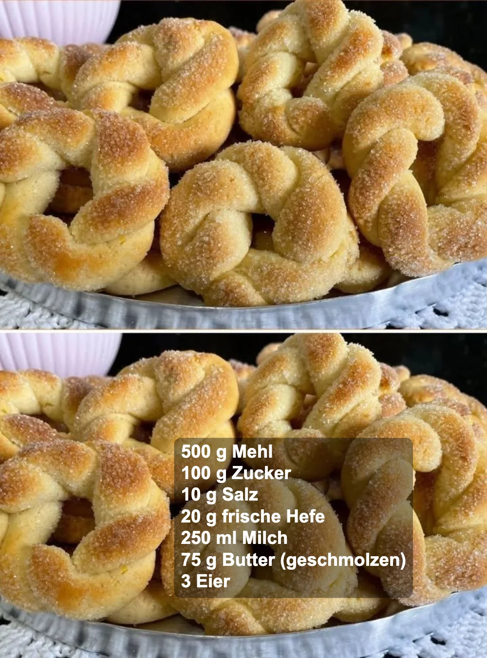 Luftige Zitronenbomboloni auf einem Teller