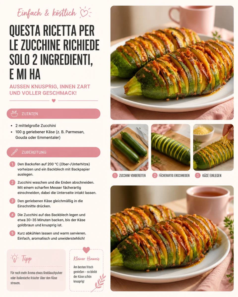 Zucchini-Rezept mit zwei Zutaten, einfach und lecker zubereitet