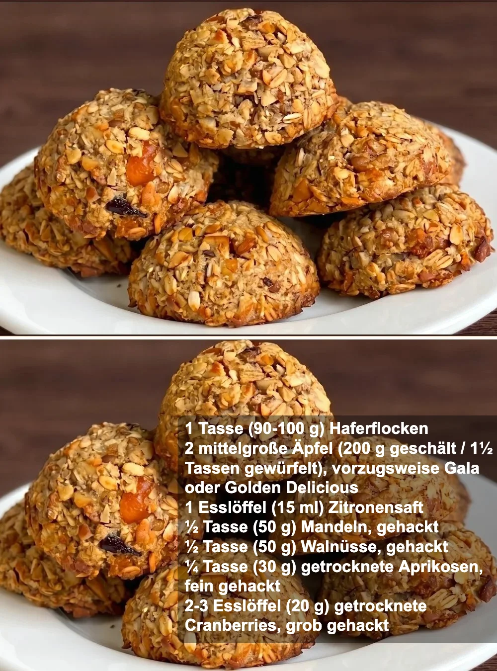 Zuckerfreie Haferkekse auf einem Teller, perfekt für eine gesunde Snack-Option.