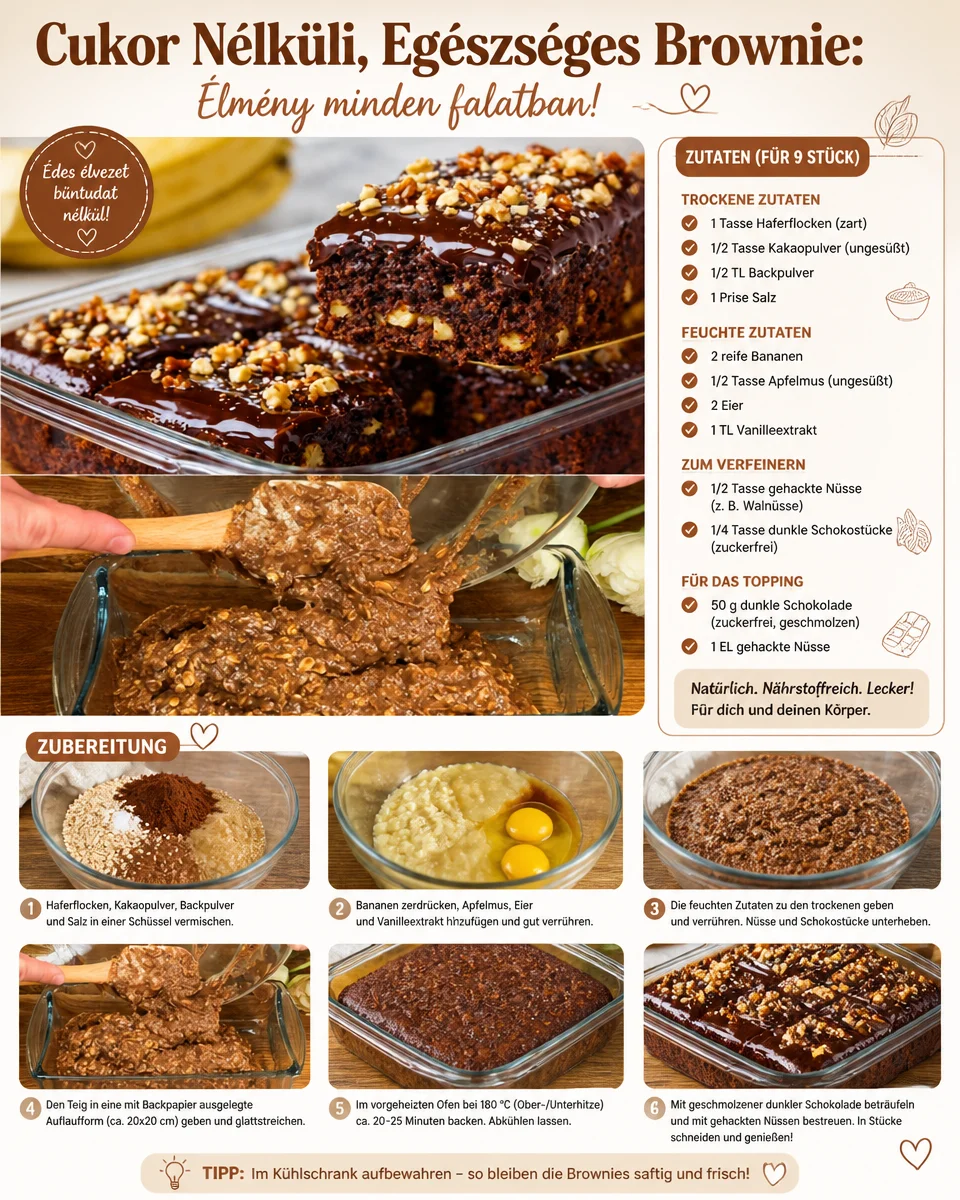 Zuckerfreier Brownie auf einem Teller, ideal für gesunde Desserts.