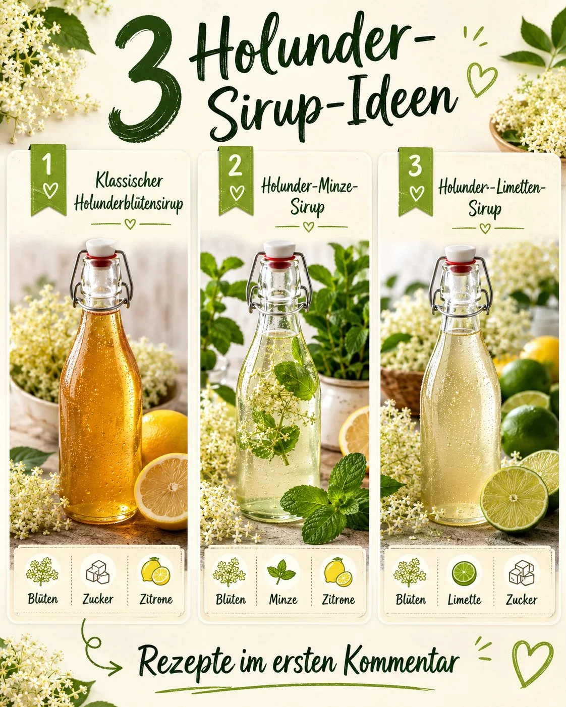 Erfrischende Sommergetränke mit Holunder-Sirup