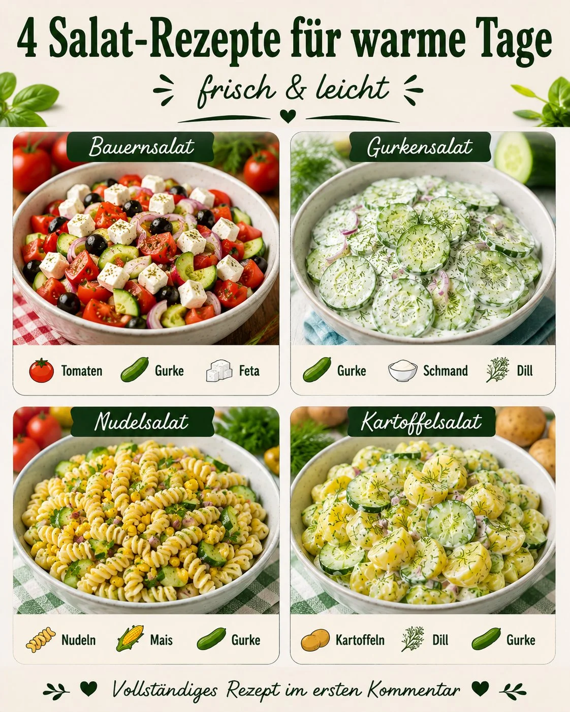 Vier erfrischende Salat-Rezepte für warme Sommertage