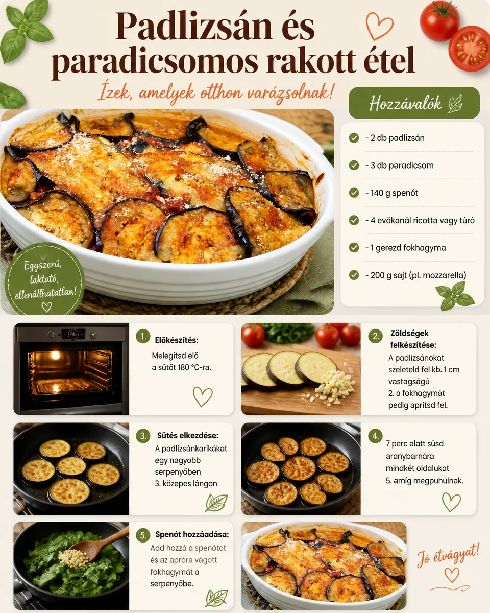 Auberginen und Tomaten Auflauf frisch aus dem Ofen, dekoriert mit Kräutern.