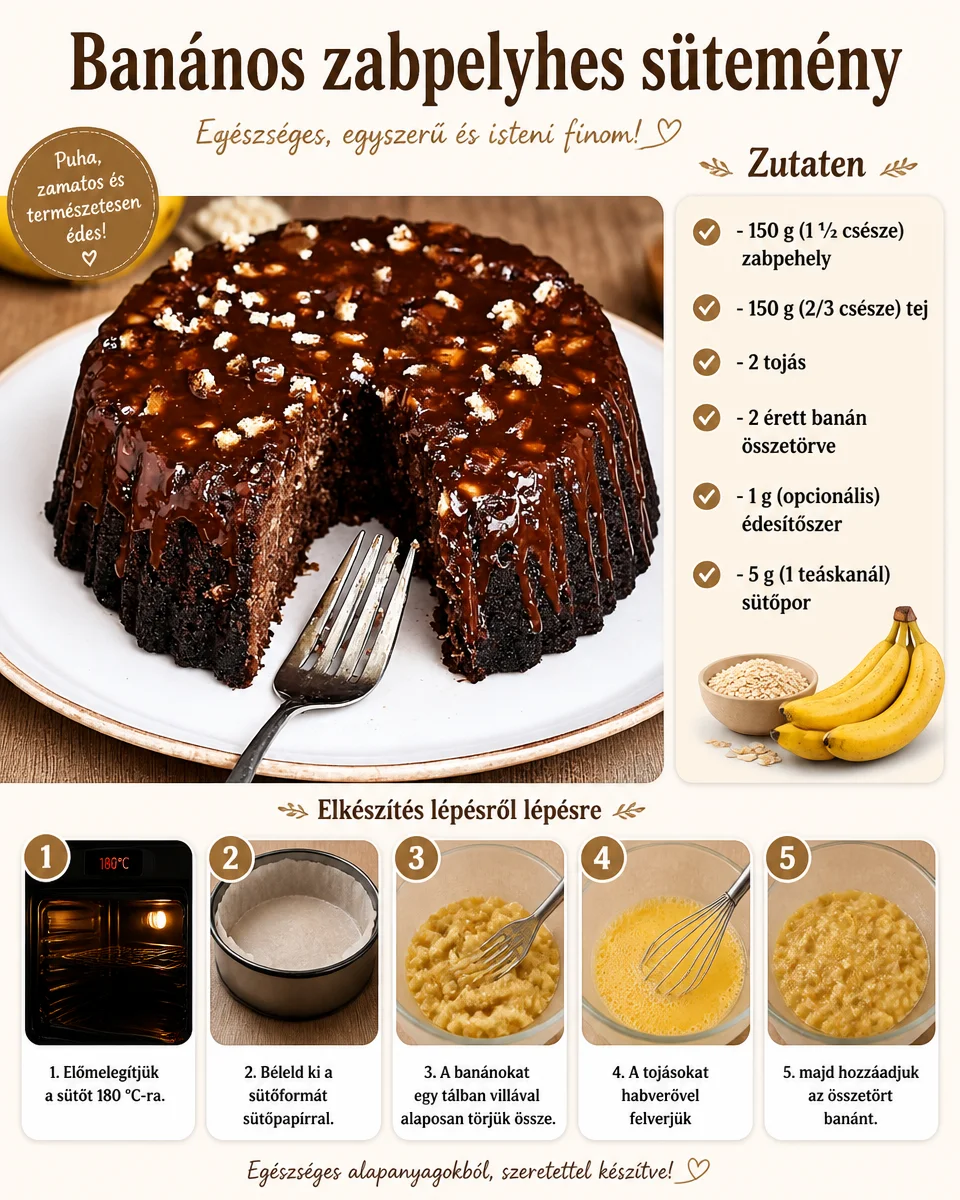 Banane und Haferflocken Kuchen auf einem Tisch serviert