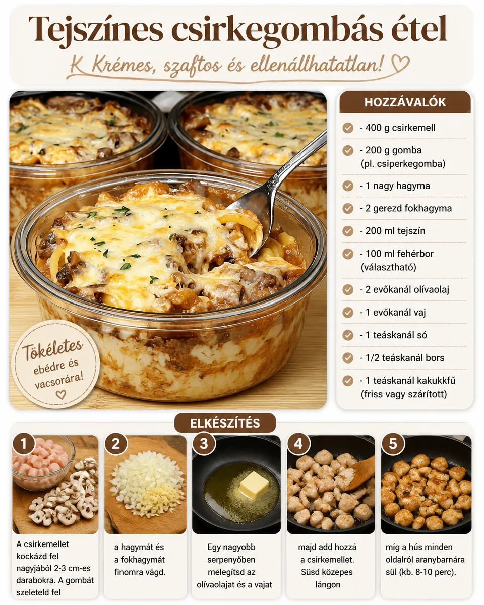 Cremiges Hähnchen mit Pilzen in Sahnesauce auf einem Teller serviert