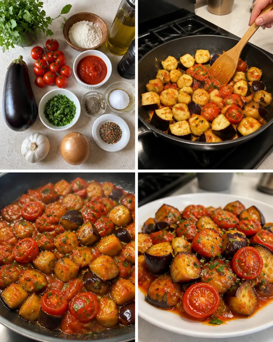 Einfaches und schnelles Auberginen-Rezept ohne Frittieren