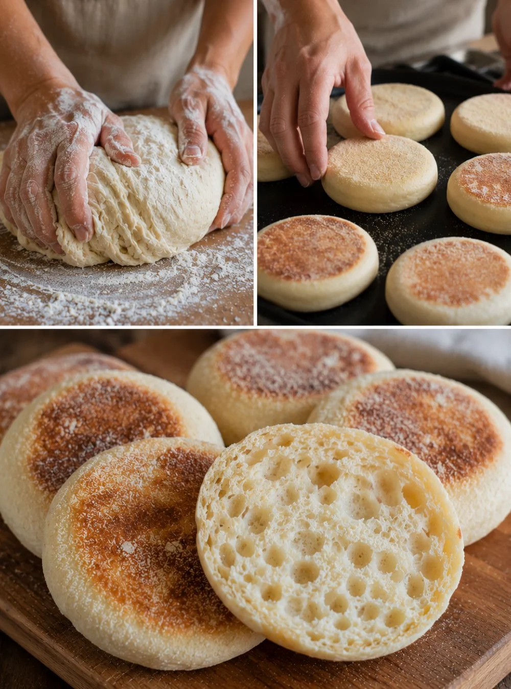 Rezept für köstliche englische Muffins auf einem Teller
