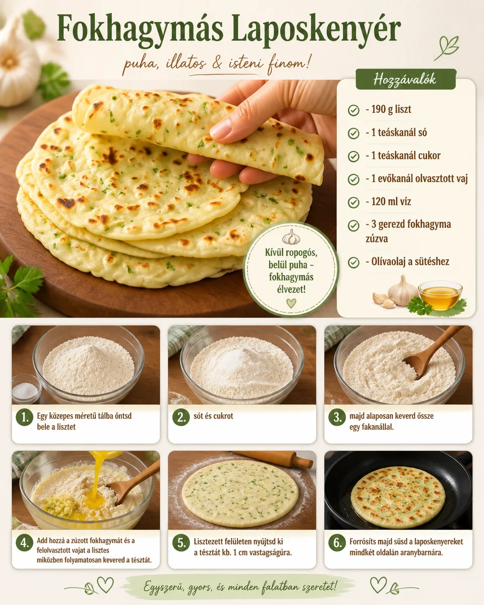 Frisch gebackenes Knoblauch-Fladenbrot auf einem Holzteller