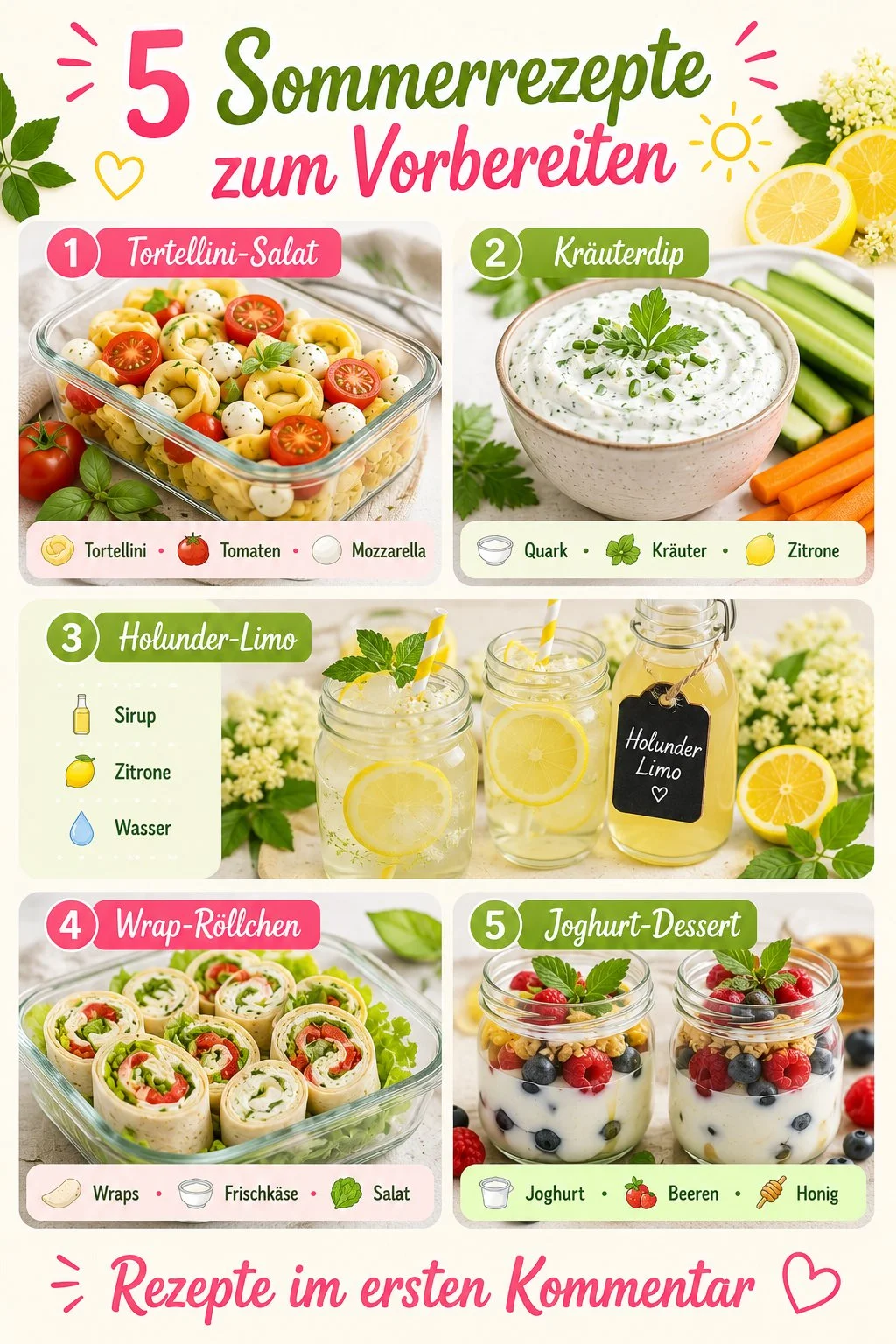 Fünf leichte Sommerrezepte zum Vorbereiten und Genießen in der warmen Jahreszeit