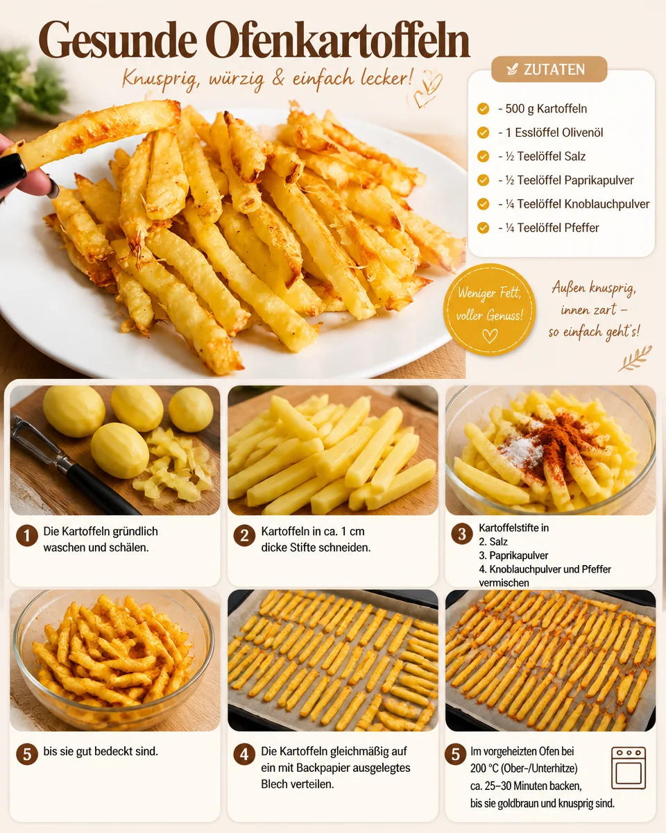 Gesunde Ofenkartoffeln aus dem Ofen einfach zubereitet