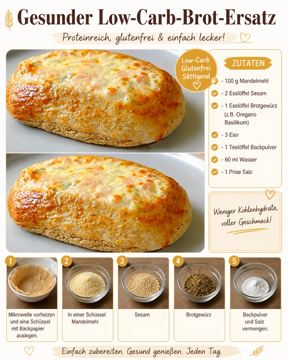 Selbstgemachter Low-Carb-Brot-Ersatz frisch aus dem Ofen