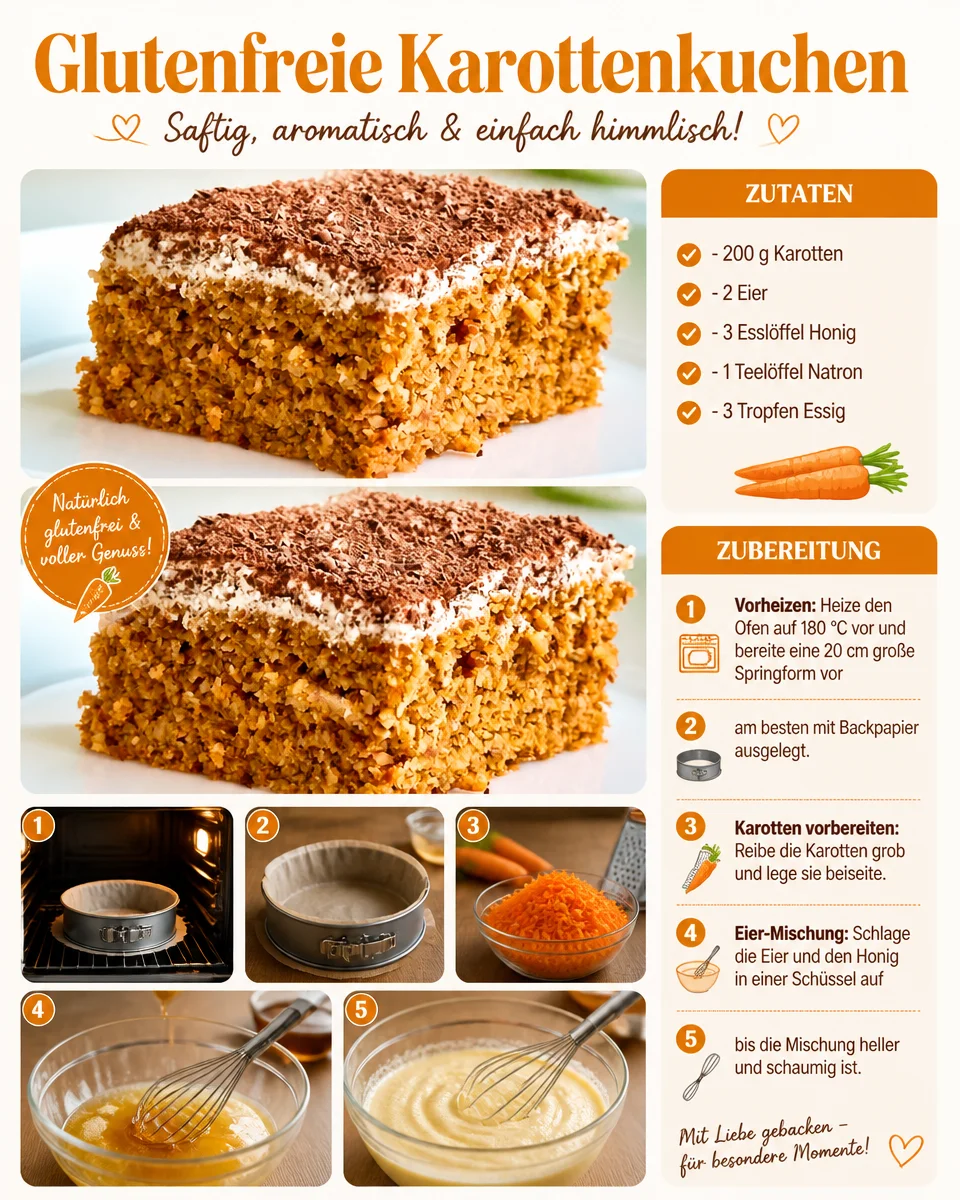 Glutenfreier Karottenkuchen auf einem dekorativen Teller
