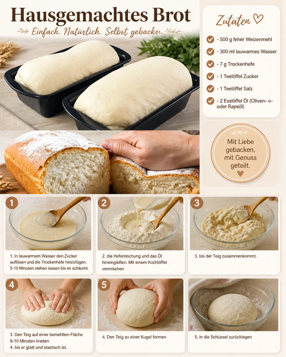 Hausgemachtes Brot Rezept zum Selberbacken