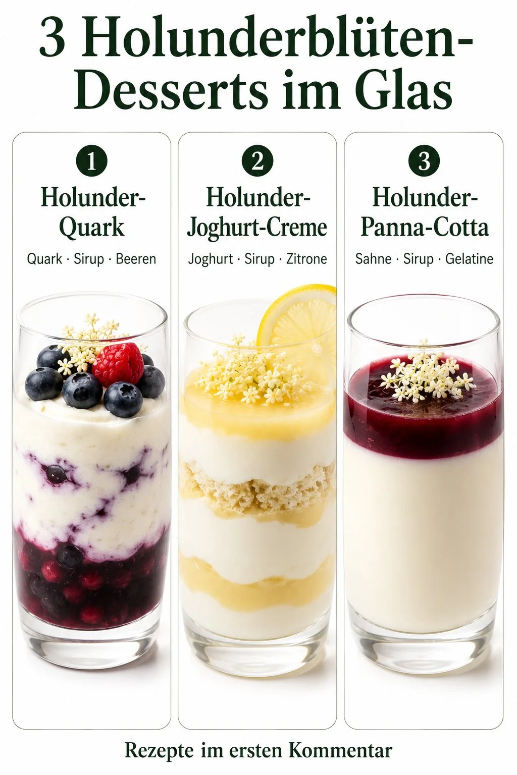 Holunderblüten-Desserts im Glas – leckere und einfache Rezepte