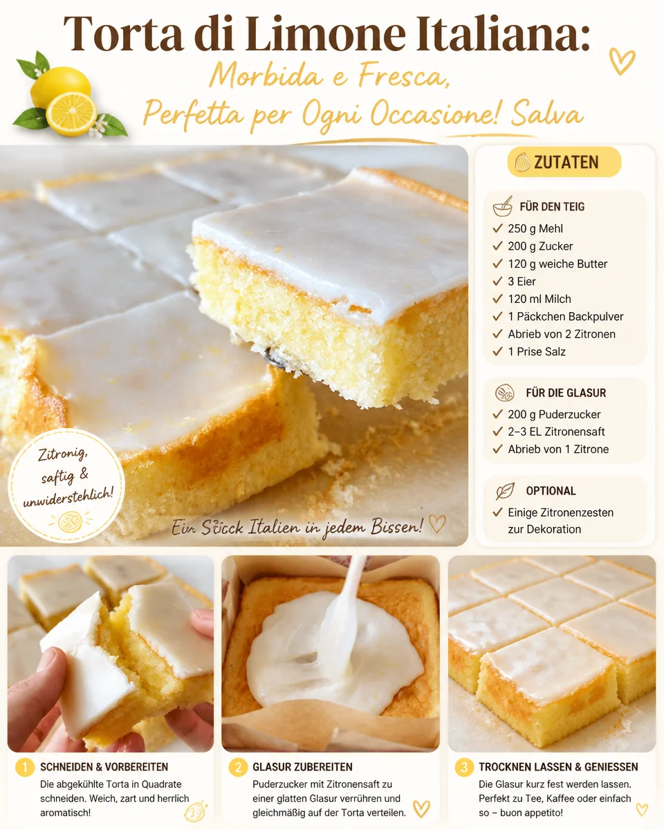 Italienischer Zitronenkuchen - Saftig und frisch für jeden Anlass