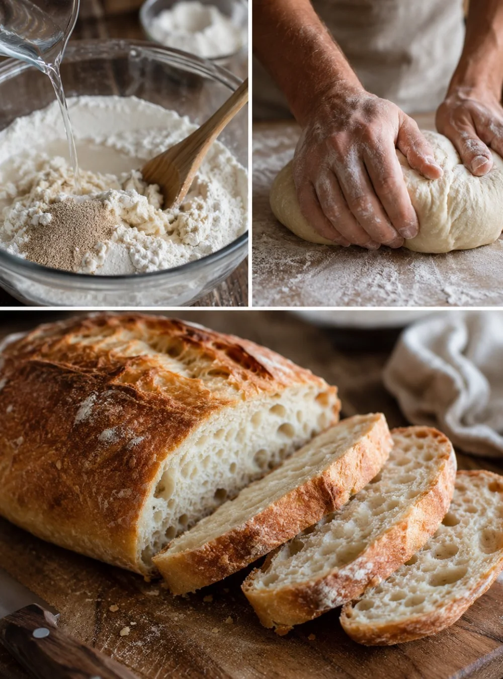 Krustiges italienisches Brot frisch gebacken auf einem Tisch