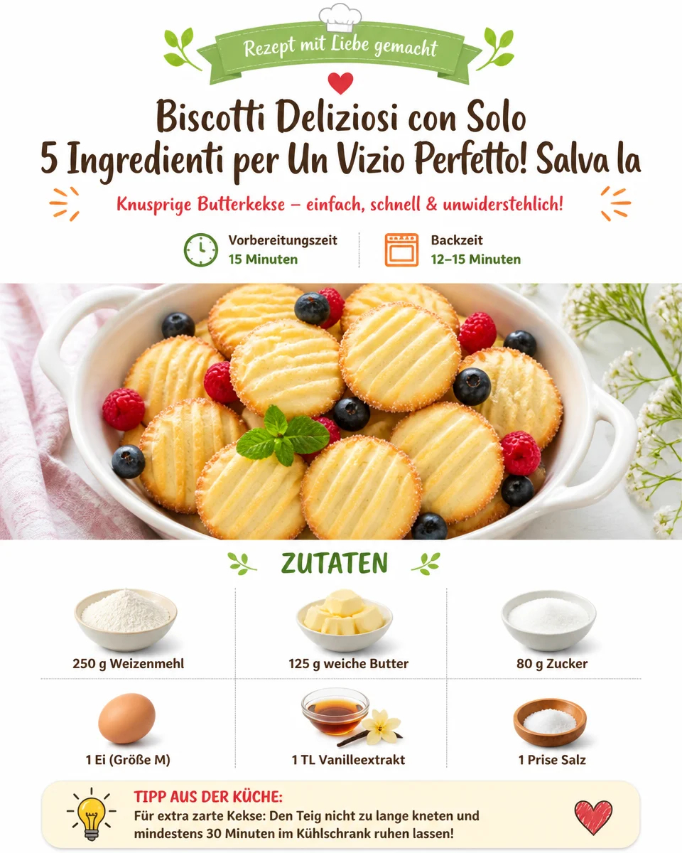 Selbstgemachte Biscotti mit nur 5 Zutaten auf einem Teller