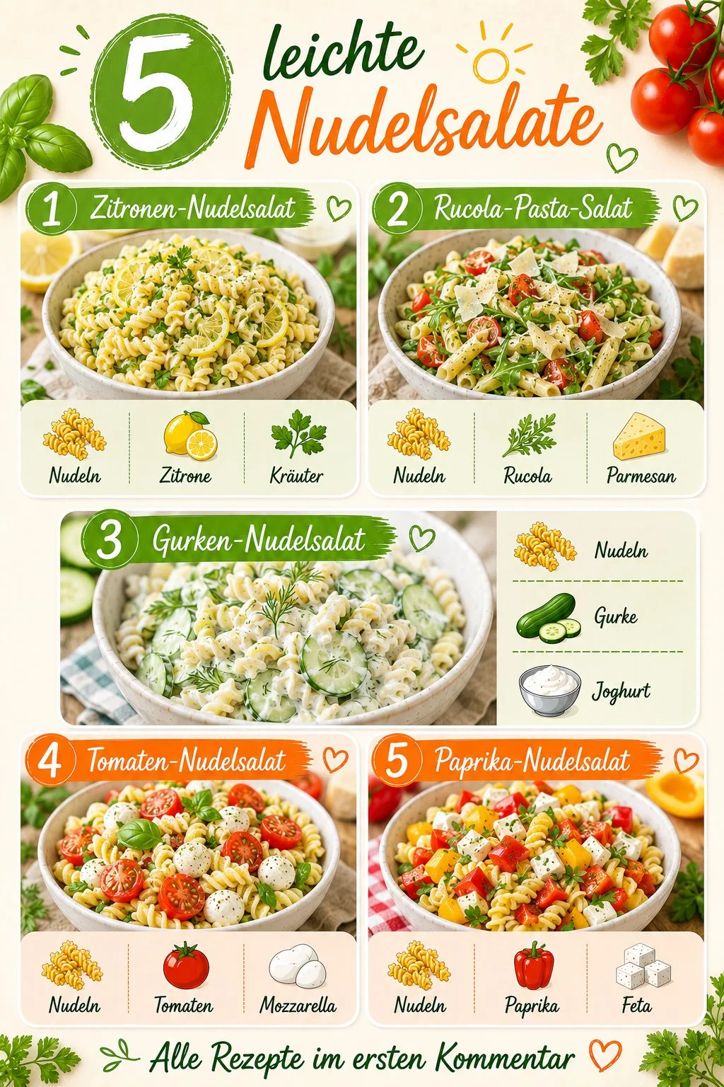 Leichte Nudelsalate: 5 einfache Rezepte für einen erfrischenden Genuss