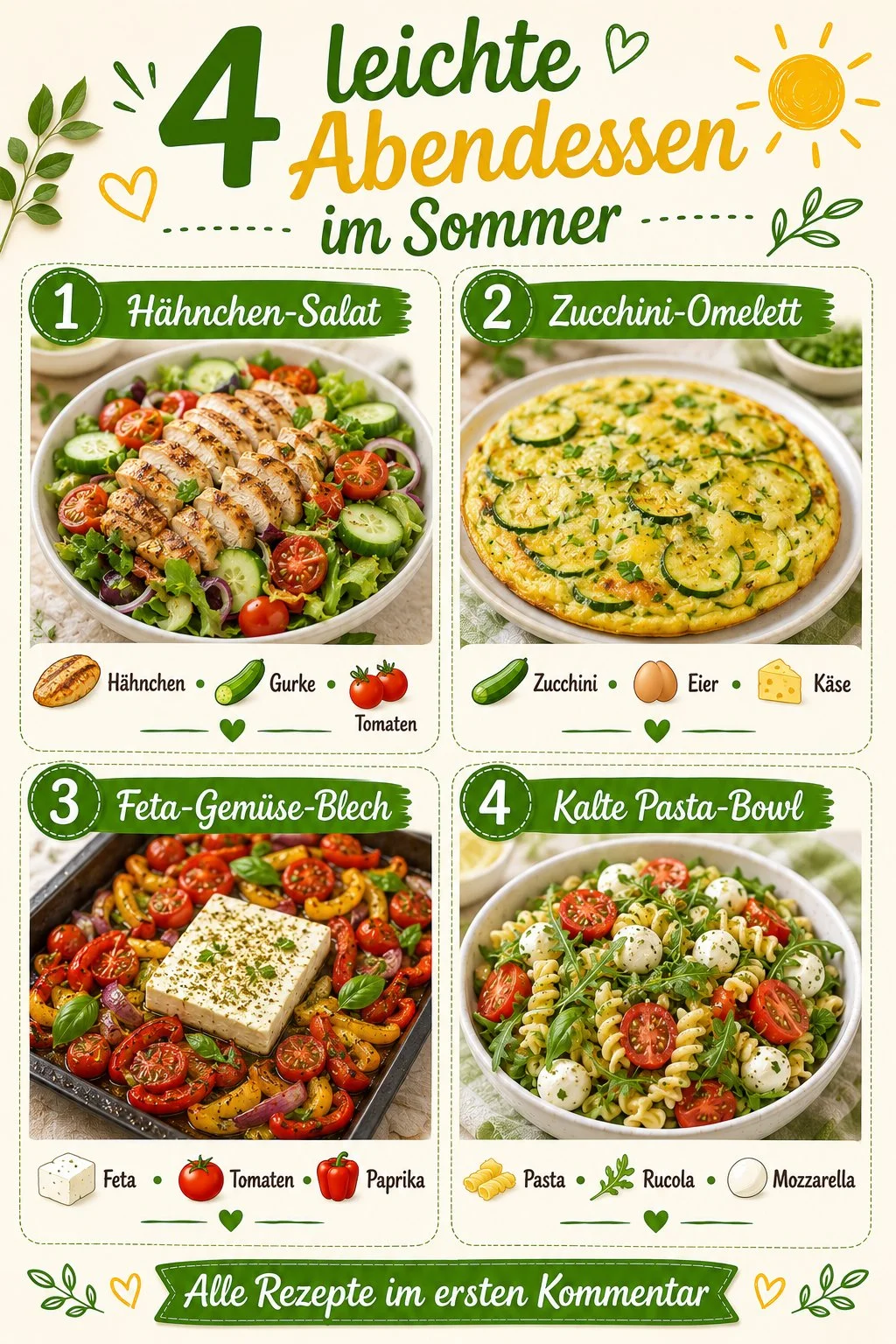 Leichte und schnelle Rezepte für ein Sommerabendessen im Freien
