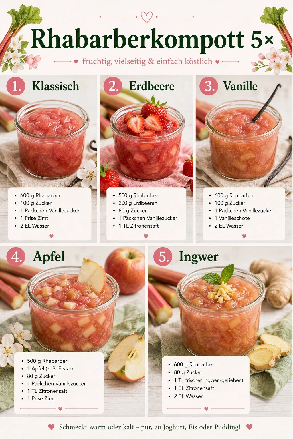 Schale mit frischem Rhabarberkompott, perfekt für Desserts und Snacks.